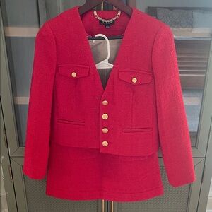 J. Crew Red Blazer with Gold Accents
